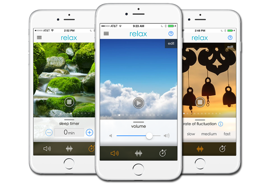 Relax 앱 전화기 화면